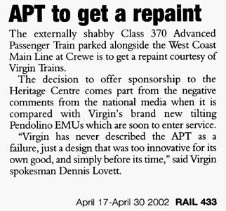 RAIL April 17 - April 30 2002
